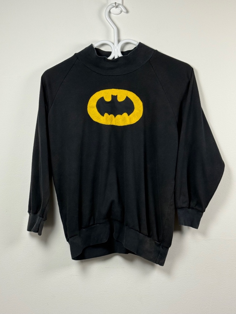 Vintage 80s 90s Batman women sweater size XS/S faded and distressed